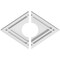 Ekena Millwork Diamond Architectural Grade PVC Ceiling Medallion, 12"W x 8"H x 3"ID x 4 1/4"C x 1"P, Two-Piece CMP12X8DD2-03000 - alternate 1